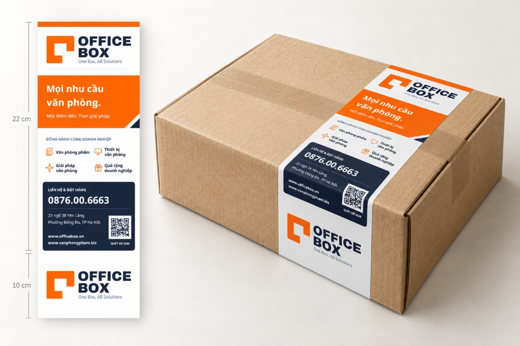 Quy cách dải tem Seal niêm phong 22x10cm hộp OfficeBox